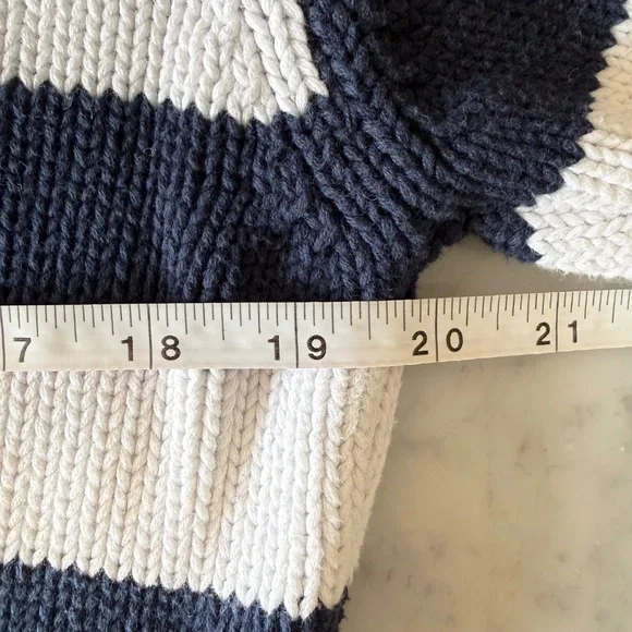 Quince Organic Cotton Cropped Polo Sweater | Women’s XS | Navy White Preppy - Picture 7 of 8